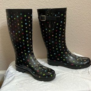 Merona pok a dot rain boots